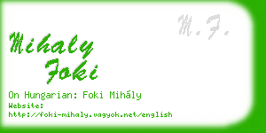 mihaly foki business card